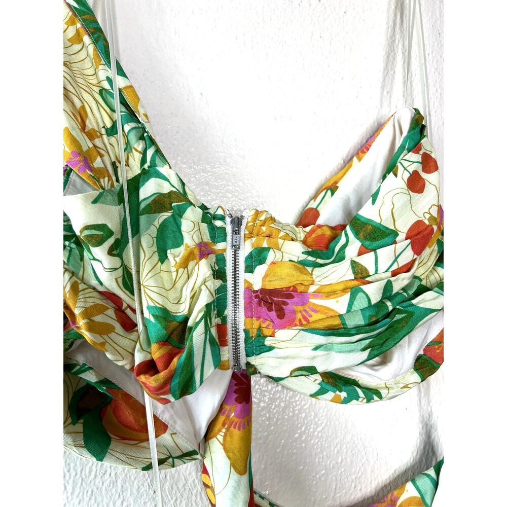 ASTR The Label Mezcal Maxi Dress One Shoulder Orange Green Floral NEW LARGE - Picture 7 of 10